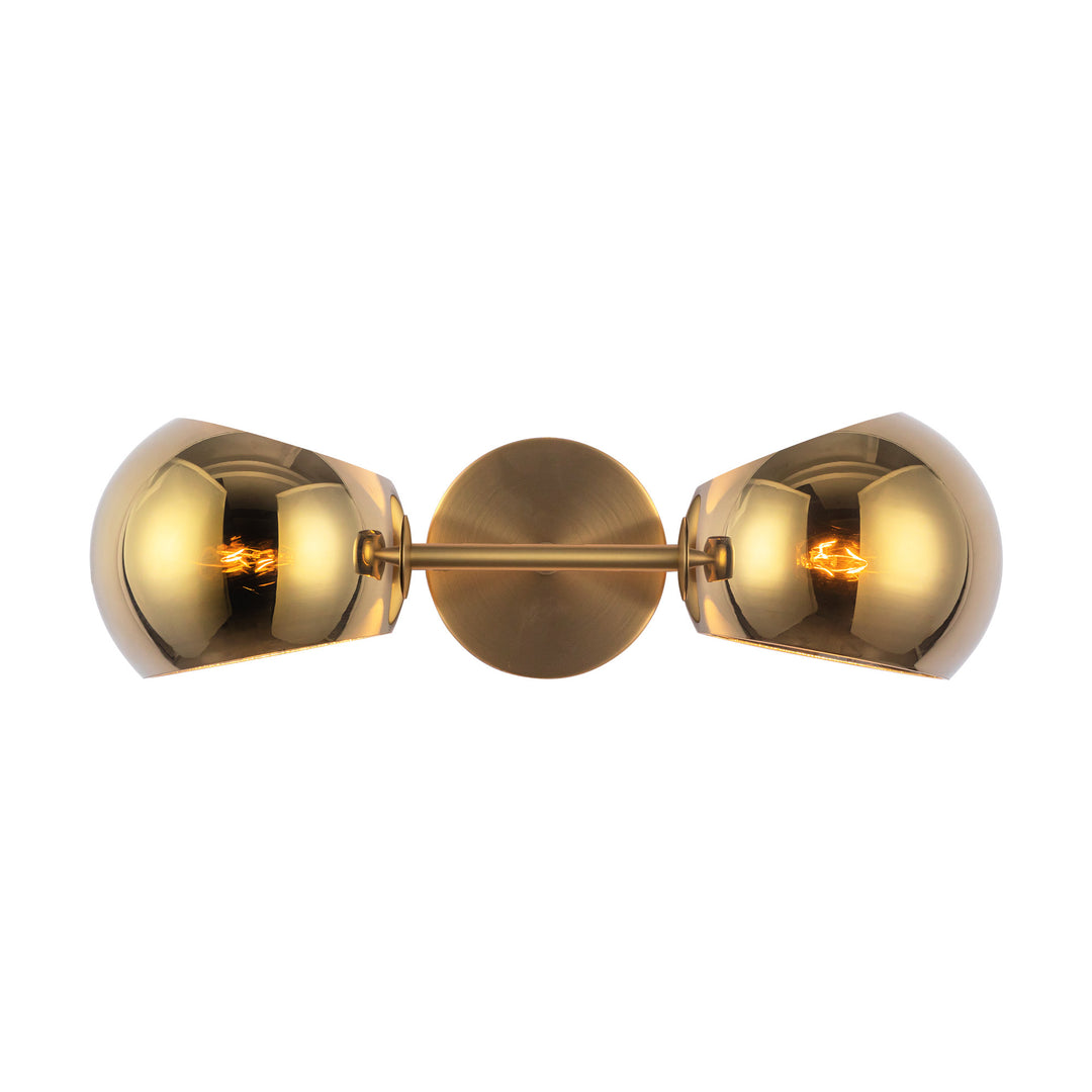 Willow 17-in Brushed Gold/Copper Glass 2 Lights Wall/Vanity