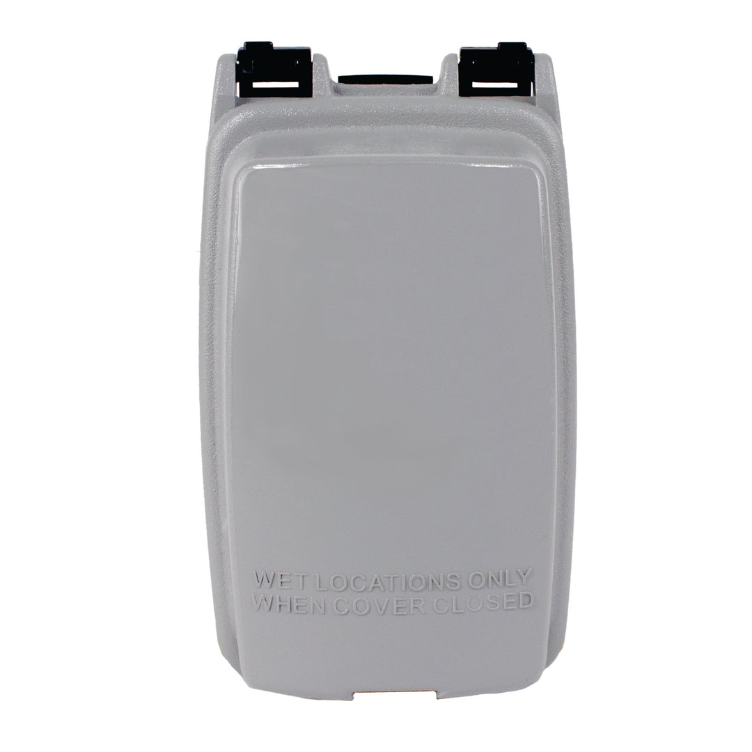Plastic In-Use Weatherproof Cover, Single-Gang, Vrt, 2.25" Gray