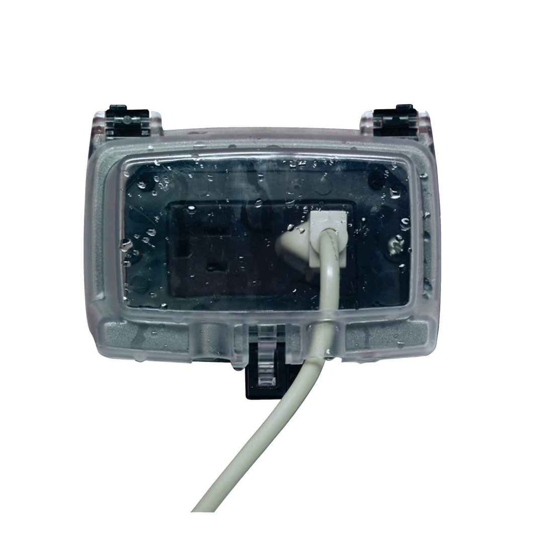 Plastic In-Use Weatherproof Cover, Single-Gang, Hrz, 2.25" Clear