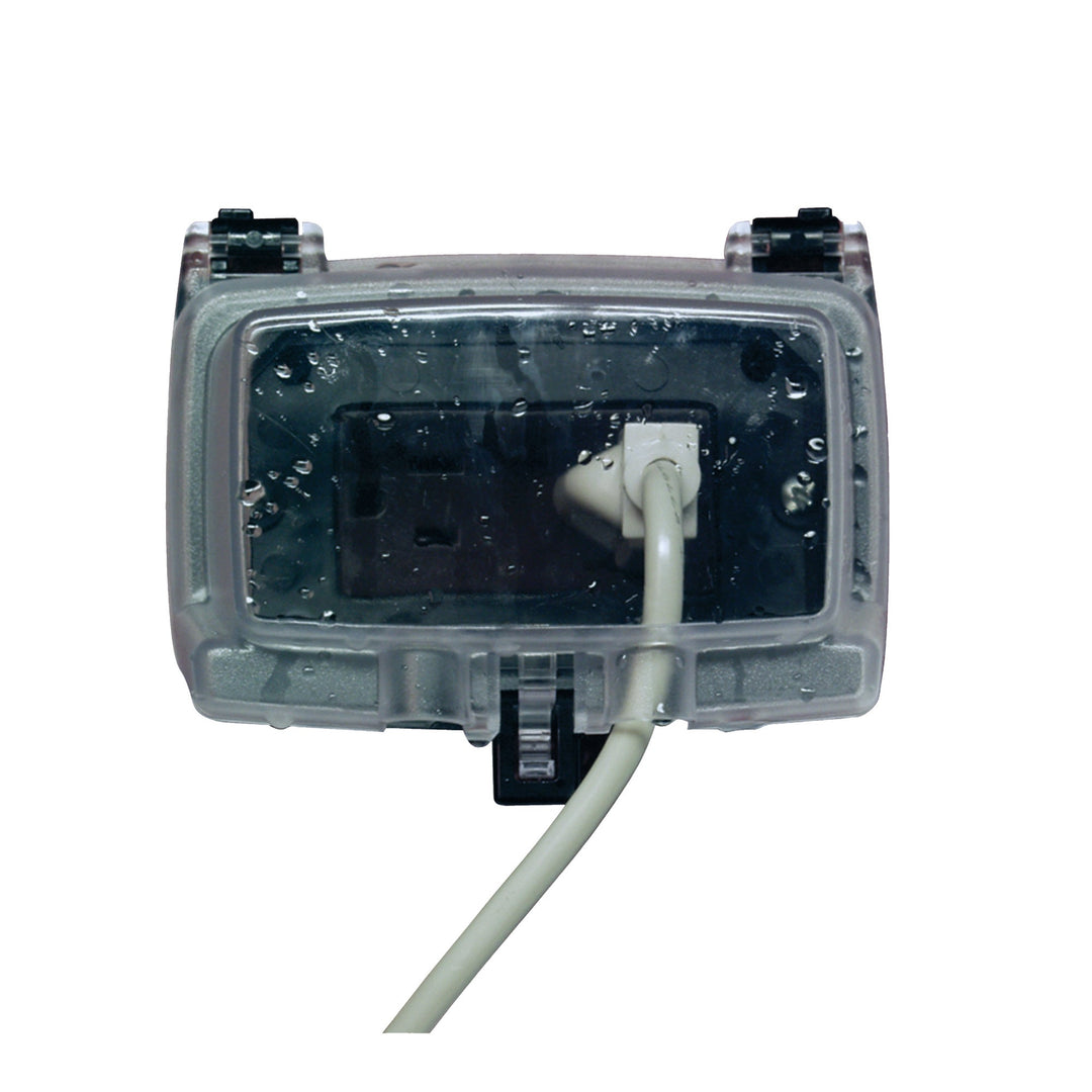 Plastic In-Use Weatherproof Cover, Single-Gang, Hrz, 3.125" Clear