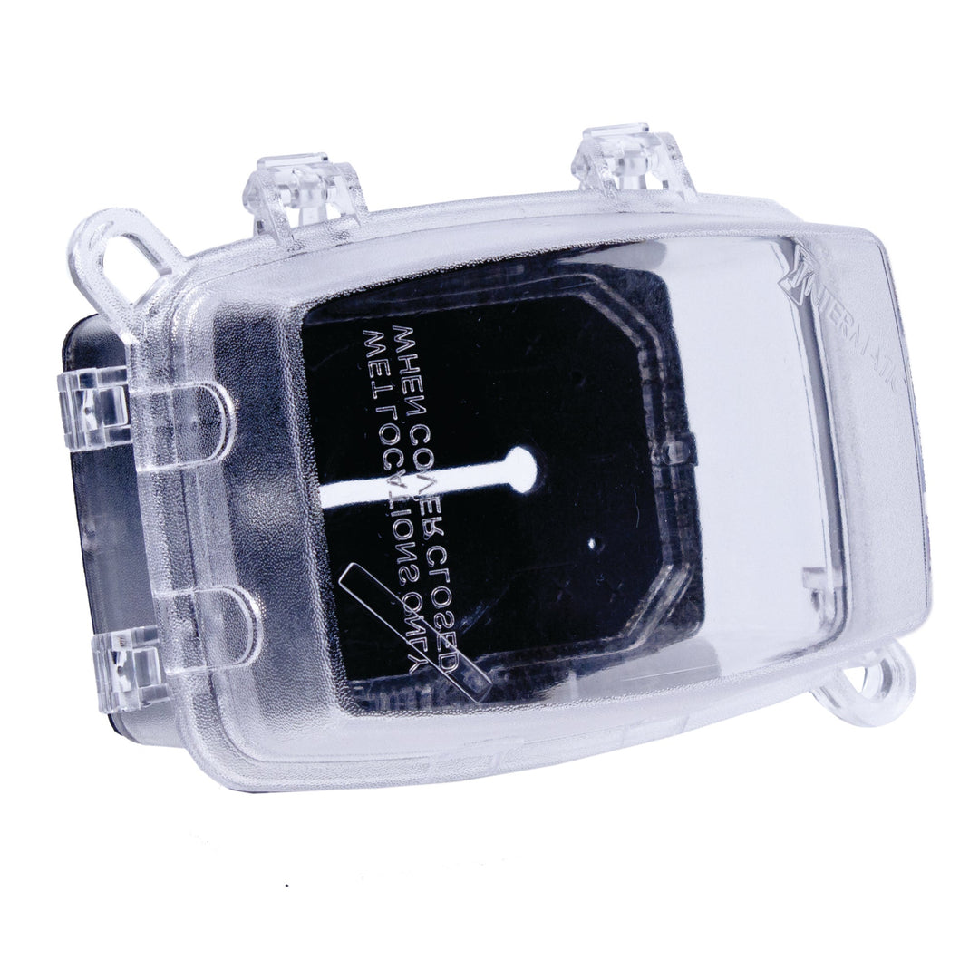 Plastic In-Use Weatherproof Cover, Single-Gang, Vrt/Hrz, 3.625" Clear