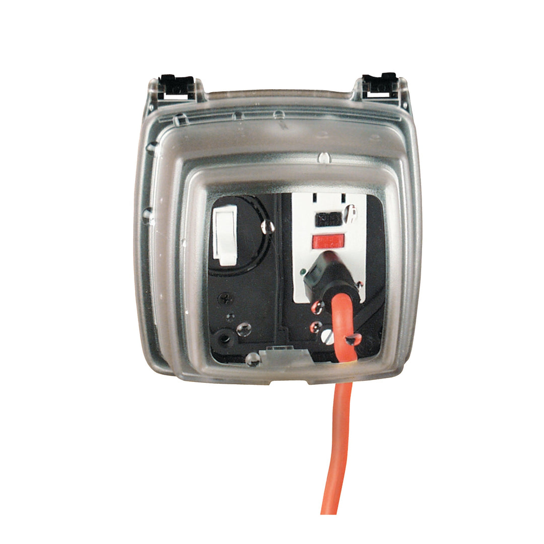 Plastic In-Use Weatherproof Cover, Double-Gang, Vrt, 3.125" Clear