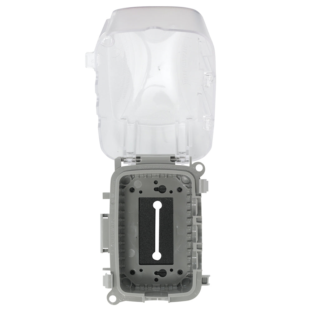 Extra-Duty Plastic In-Use Weatherproof Cover, Single-Gang, Vrt/Hrz, 3.625" Clear