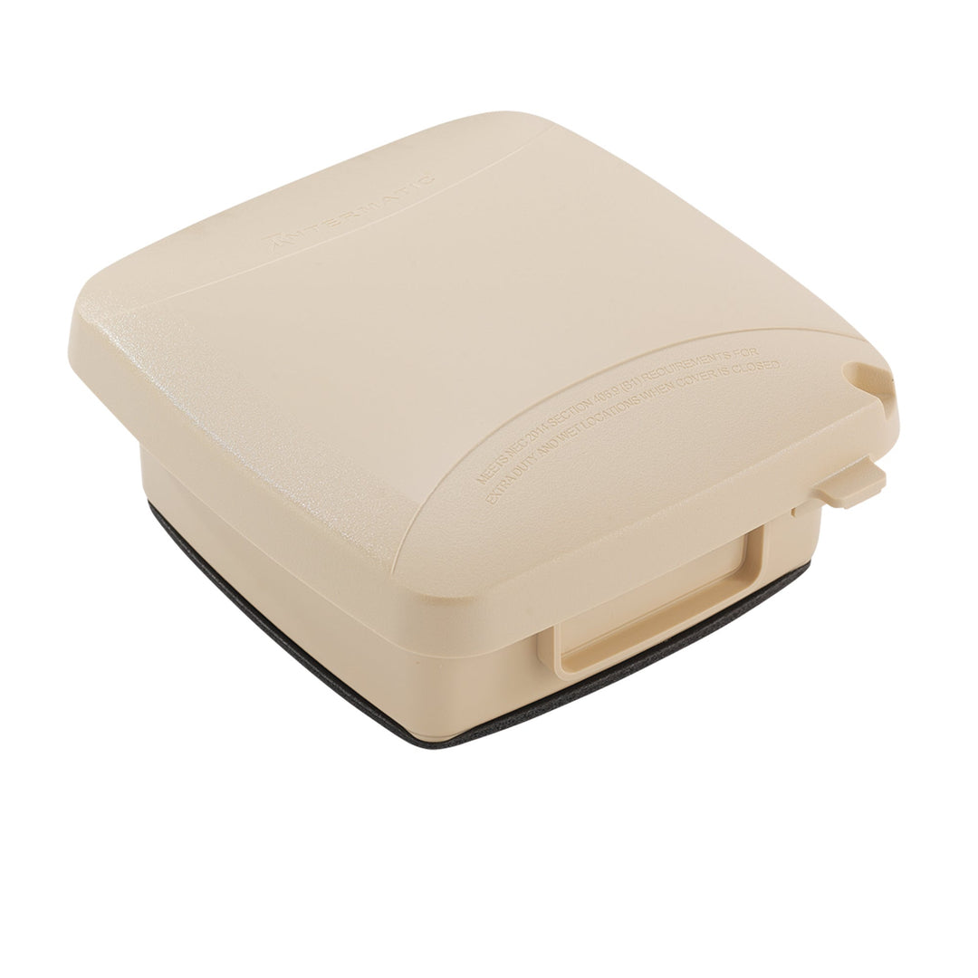 Extra-Duty Plastic In-Use Weatherproof Cover, Double-Gang, Vrt, 2.25" Beige