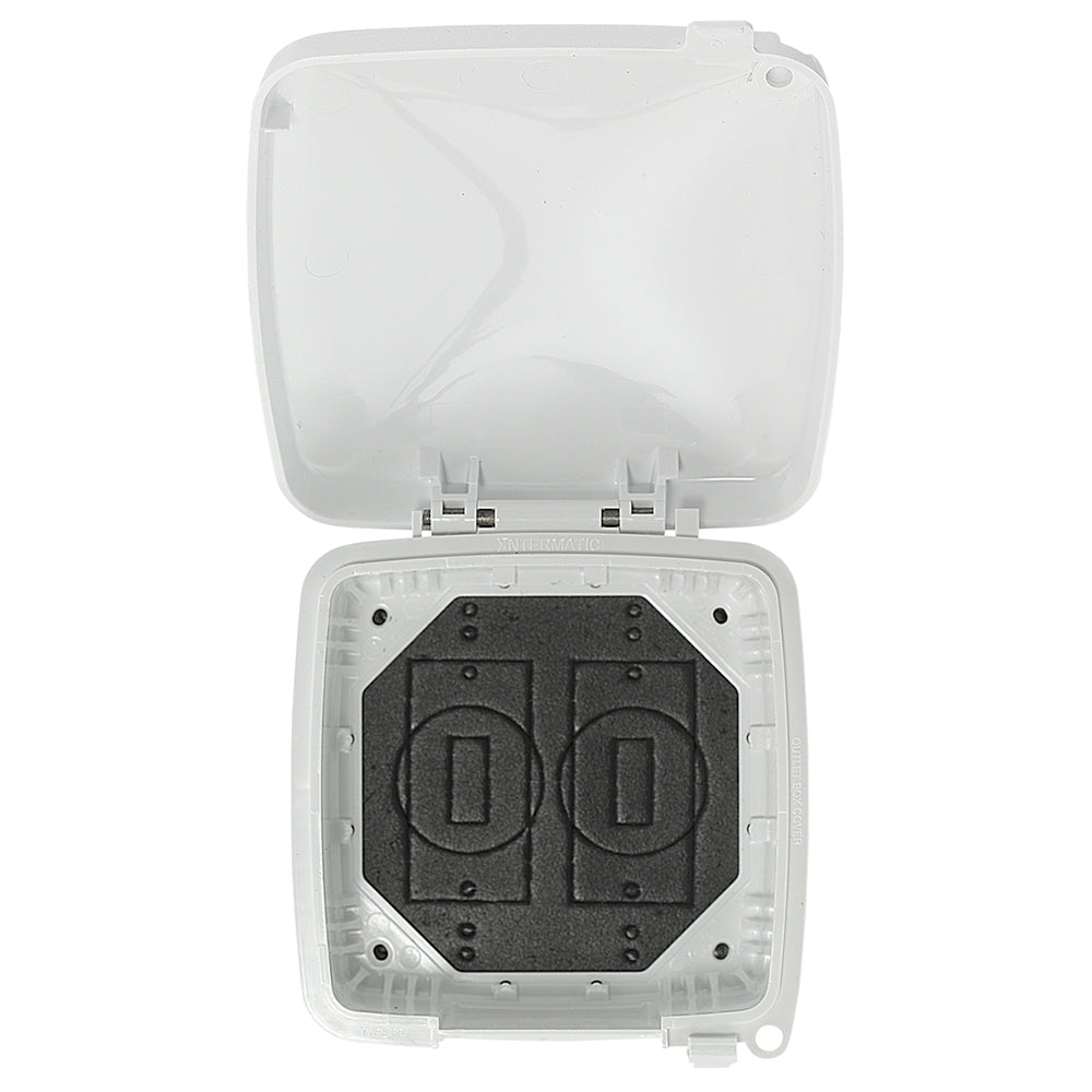 Extra-Duty Plastic In-Use Weatherproof Cover, Double-Gang, Vrt, 2.25" White