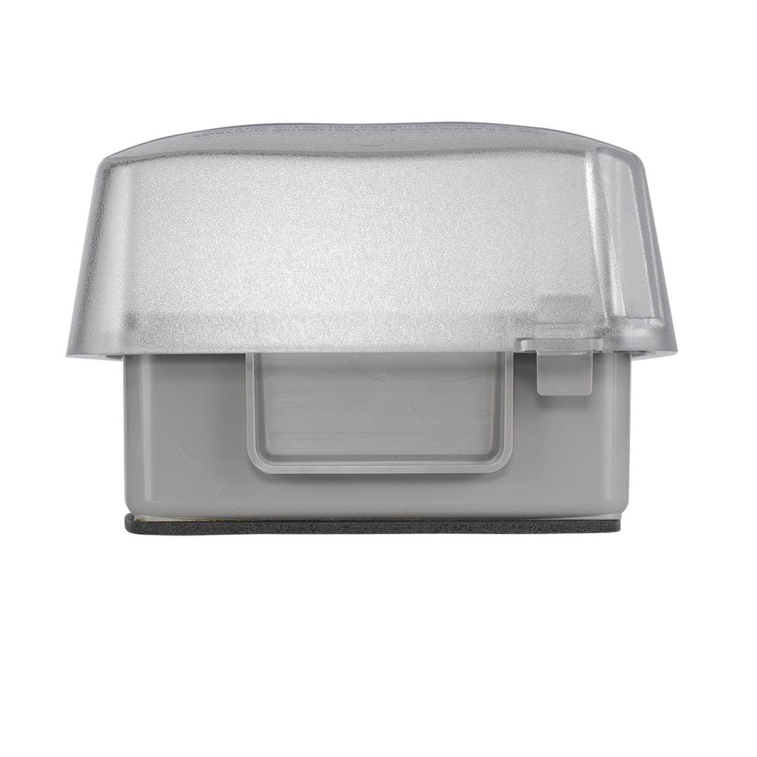 Extra-Duty Plastic In-Use Weatherproof Cover, Double-Gang, Vrt, 3.625" Clear
