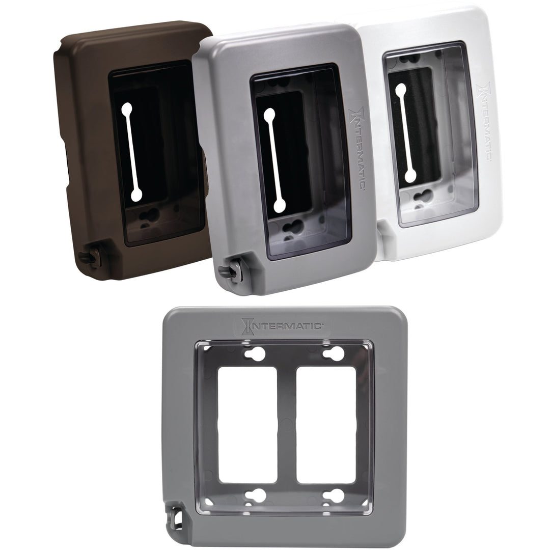 Low-Profile Plastic In-Use Weatherproof Cover, Single-Gang, Vrt/Hrz, Gray