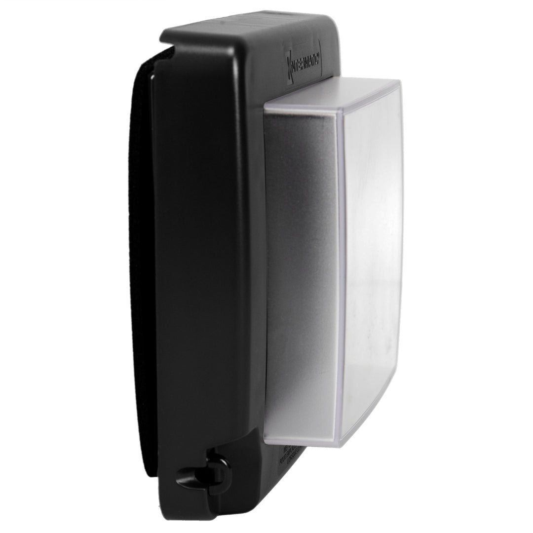 Low-Profile Extra-Duty Plastic In-Use Weatherproof Cover, Double-Gang, Vrt, Black