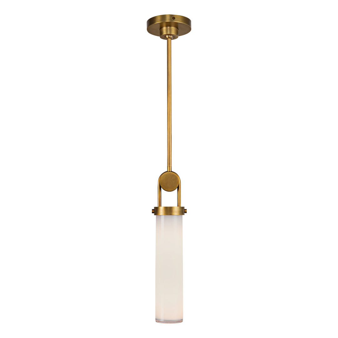 Wynwood 15-in Vintage Brass/Glossy Opal 1 Light Pendant