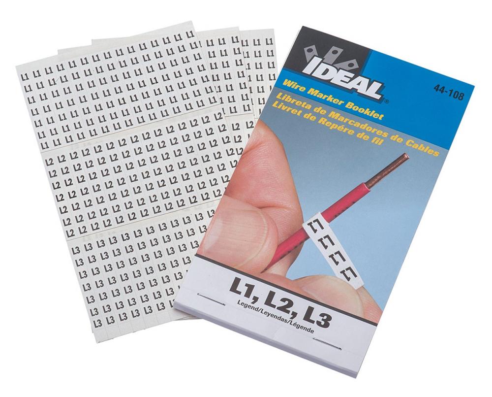 Wire Marker Booklet,Ideal,SZ: 1/4 X 1-1/2 IN MRK