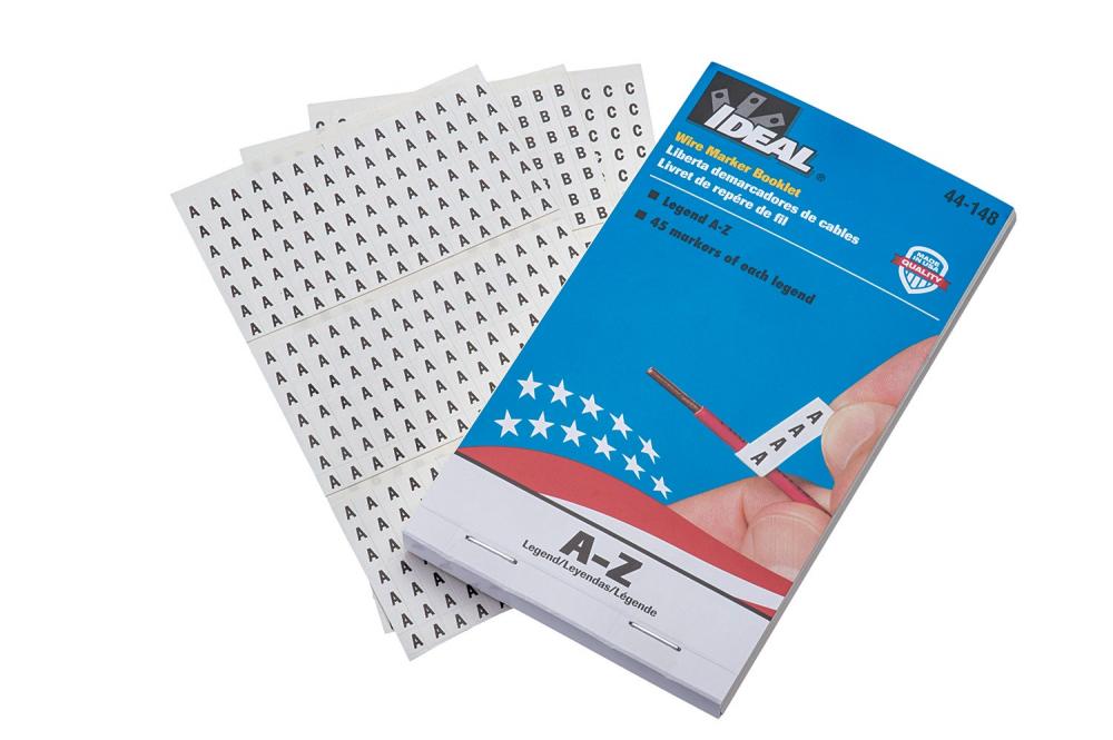 Wire Marker Booklet,Ideal,SZ: 1/4 X 1-1/2 IN MRK