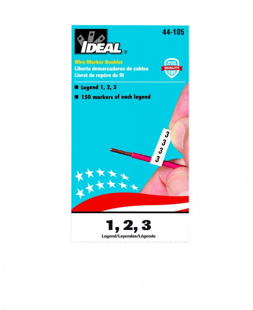 Wire Marker Booklet,Ideal,SZ: 1/4 X 1-1/2 IN MRK