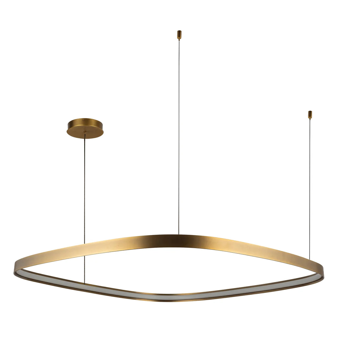 Yukon 40-in Vintage Brass LED Pendant
