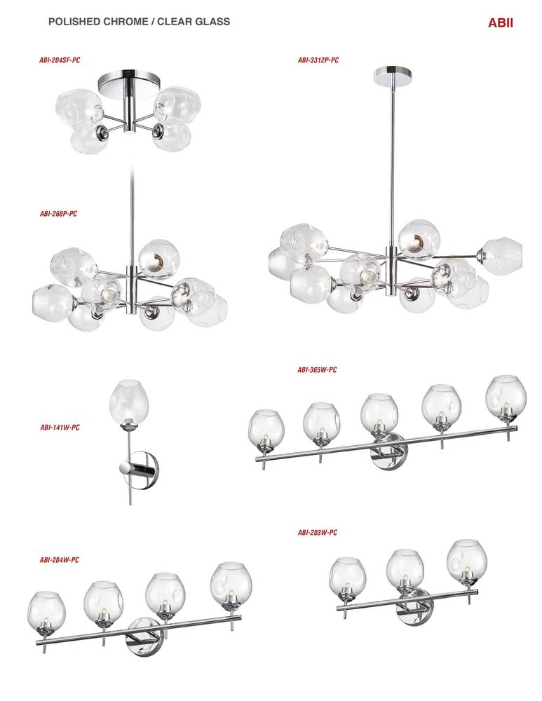 1LT Wall Sconce, PC Finish w/ Clear Glass