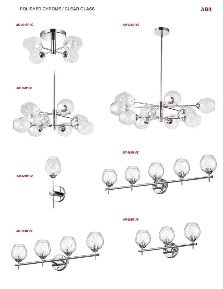 1LT Wall Sconce, PC Finish w/ Clear Glass