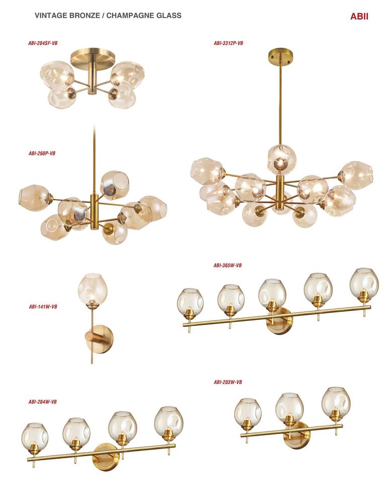 12LT Halogen Chandelier, VB with Champagne Glass