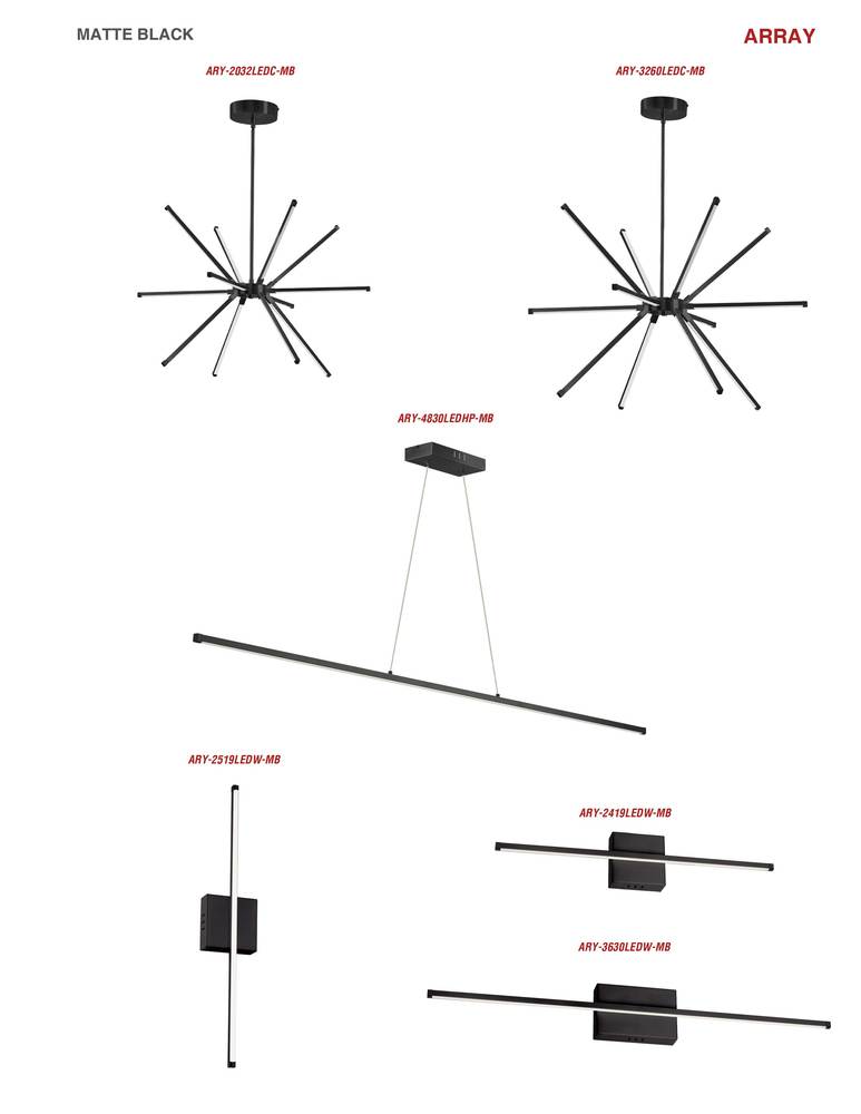 32W Chandelier MB w/ WH Acrylic Diffuser