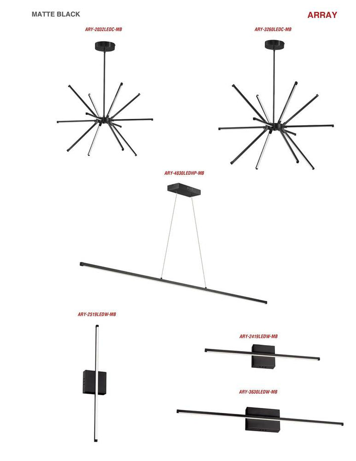 32W Chandelier MB w/ WH Acrylic Diffuser