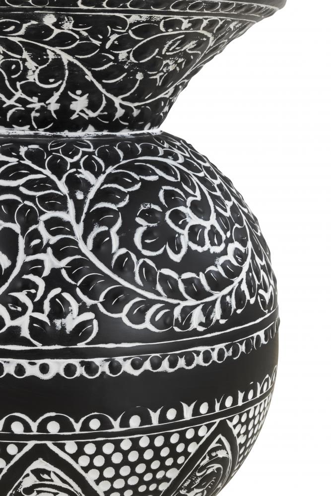 Navi Black with White Antique Finished Side Table