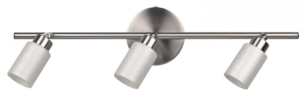 Margo, 3 Lt Track Light, Line Painted Glass, 40W G9, 21" W x 4 1/4" H