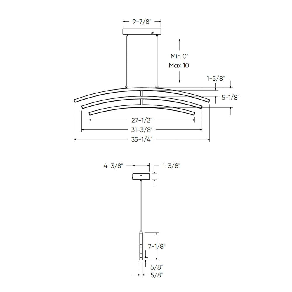 3 Curved Branch Pendant