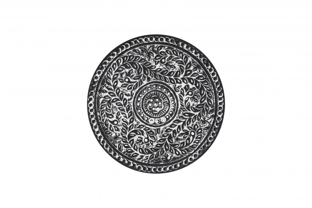 Navi Black with White Antique Finished Side Table
