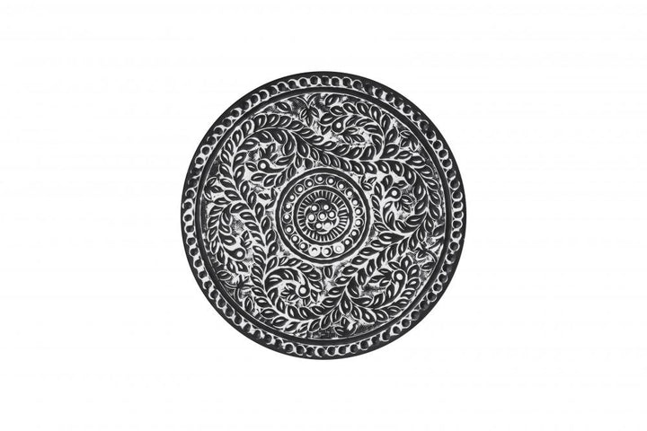 Navi Black with White Antique Finished Side Table