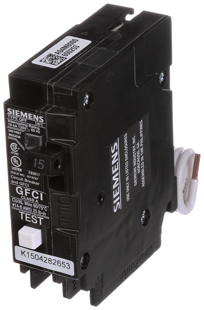 HPQF2 BRKR,1P,120V,15A,65kA,GFCI 5mA