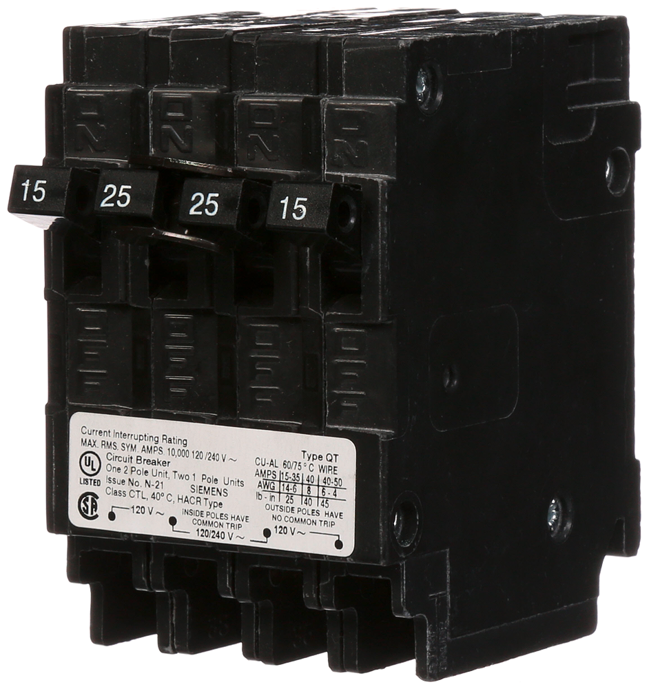 QT Quad Pole BRKR,120/240V,15-25A,10kA