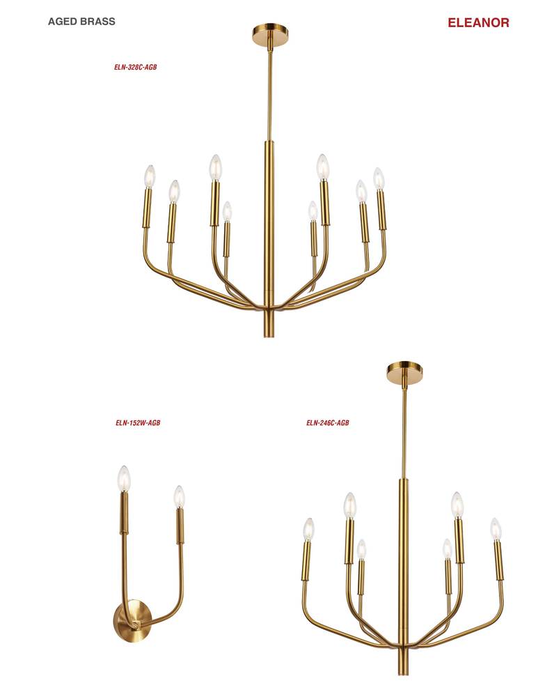 2LT Incandescent Wall Sconce, AGB