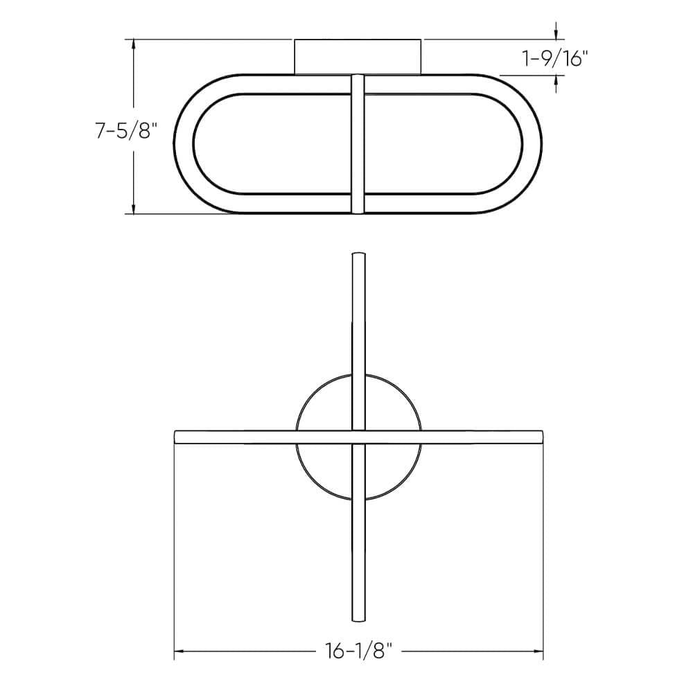 16 inch Flushmount Double vertical ring