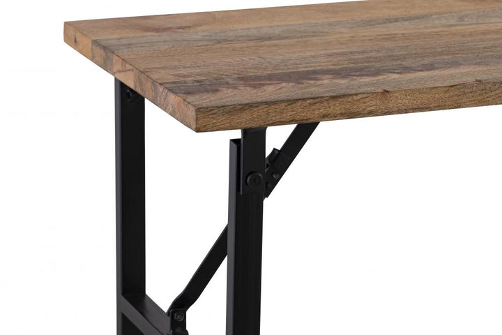 Deven Natural Wood and Black Finished Console Table