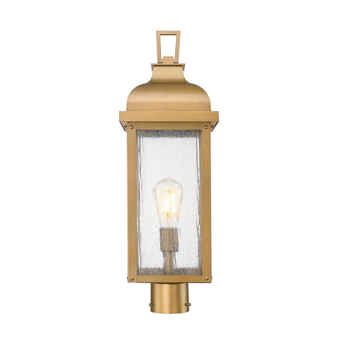 Madrid 1 Light Outdoor Post Light, Weathered Brass