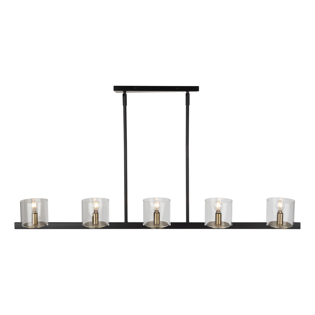 Salinas Collection 5-Light Island Light, Black and Brass