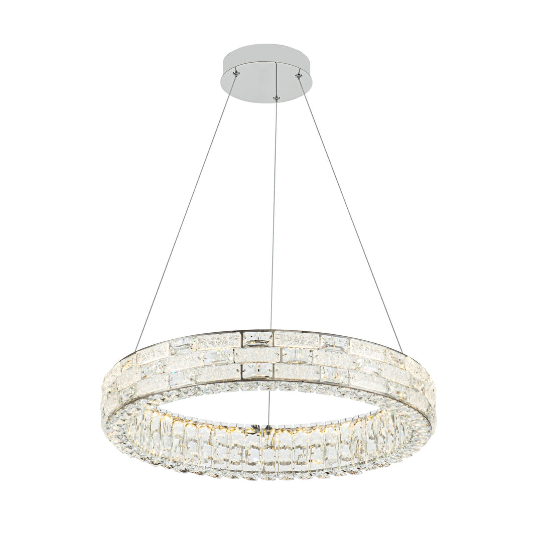 Elegance Integrated LED Chandelier 24", Chrome with Crystal Glassware