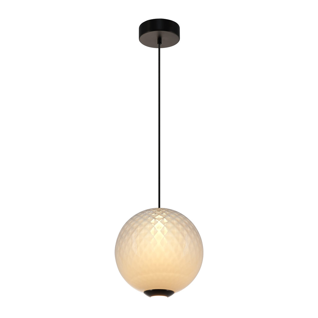 Celeste Integrated LED Pendant 12", White with Diamond Glassware
