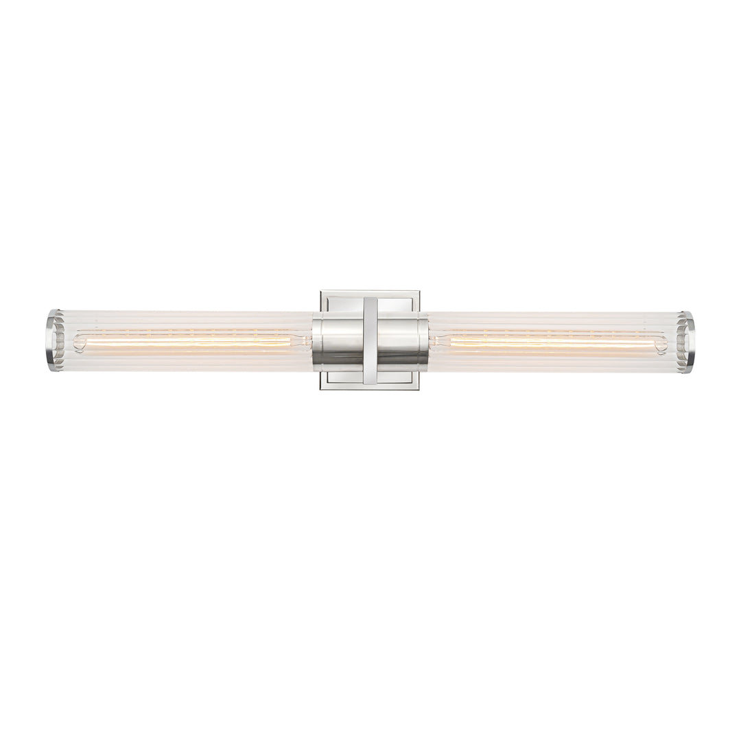 Positano - 2-Light Bathroom Vanity Light - Clear Glass/Polished Nickel