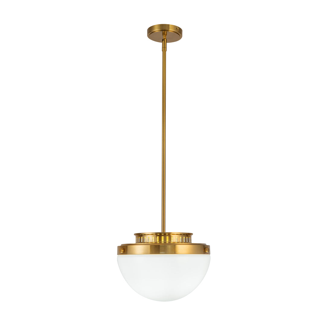 Dahlia 1 Light Pendant 12", Brushed Brass
