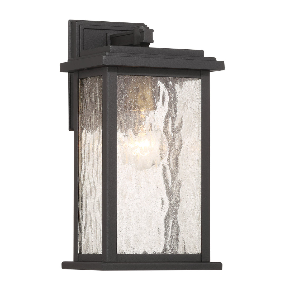 Estate 1 Light Outdoor Wall Sconce, Black, Brass with Rain Glassware