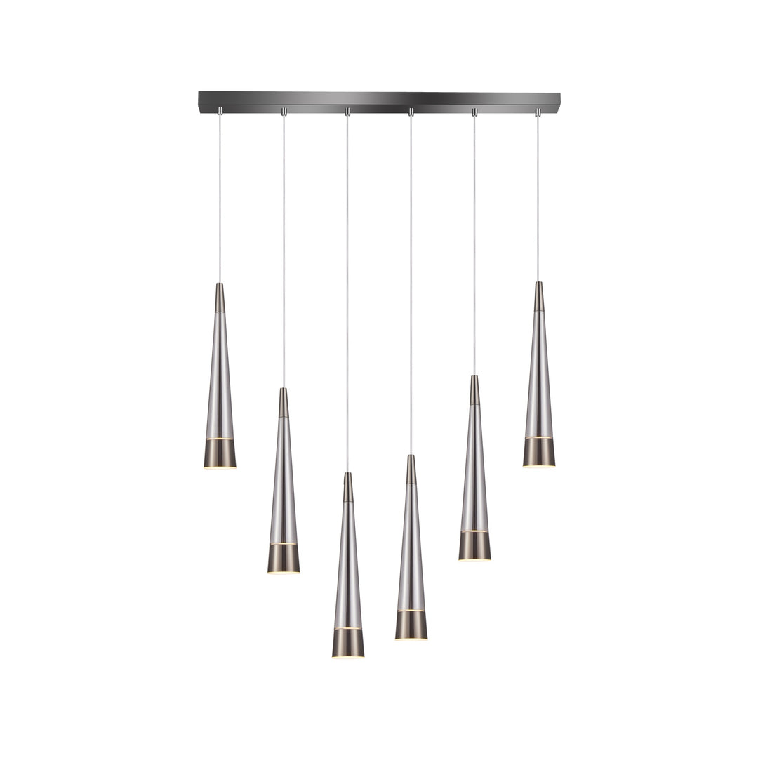 Sunnyvale Collection 6-Light Island Light Pearl Black and Smoke