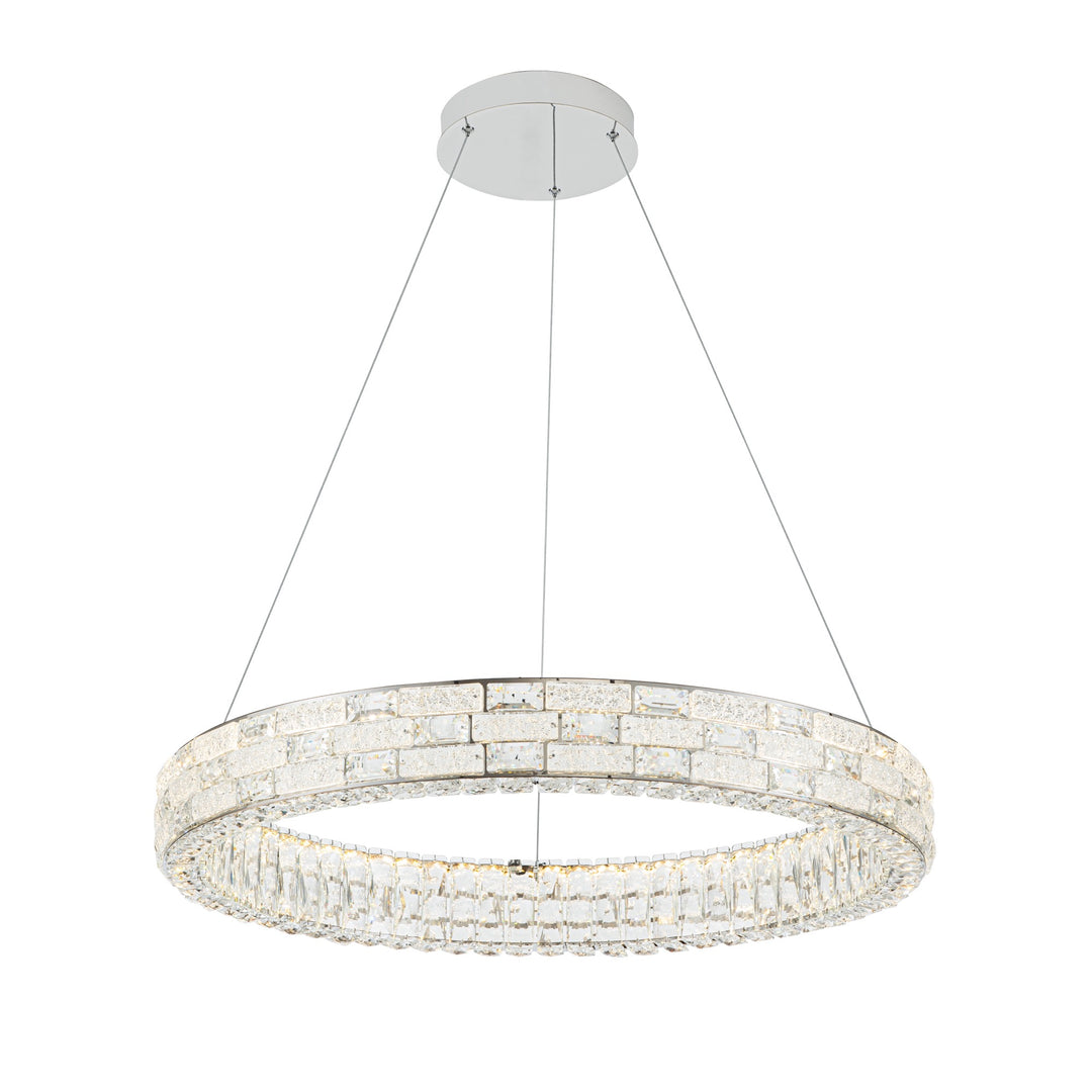 Elegance Integrated LED Chandelier 30", Chrome with Crystal Glassware