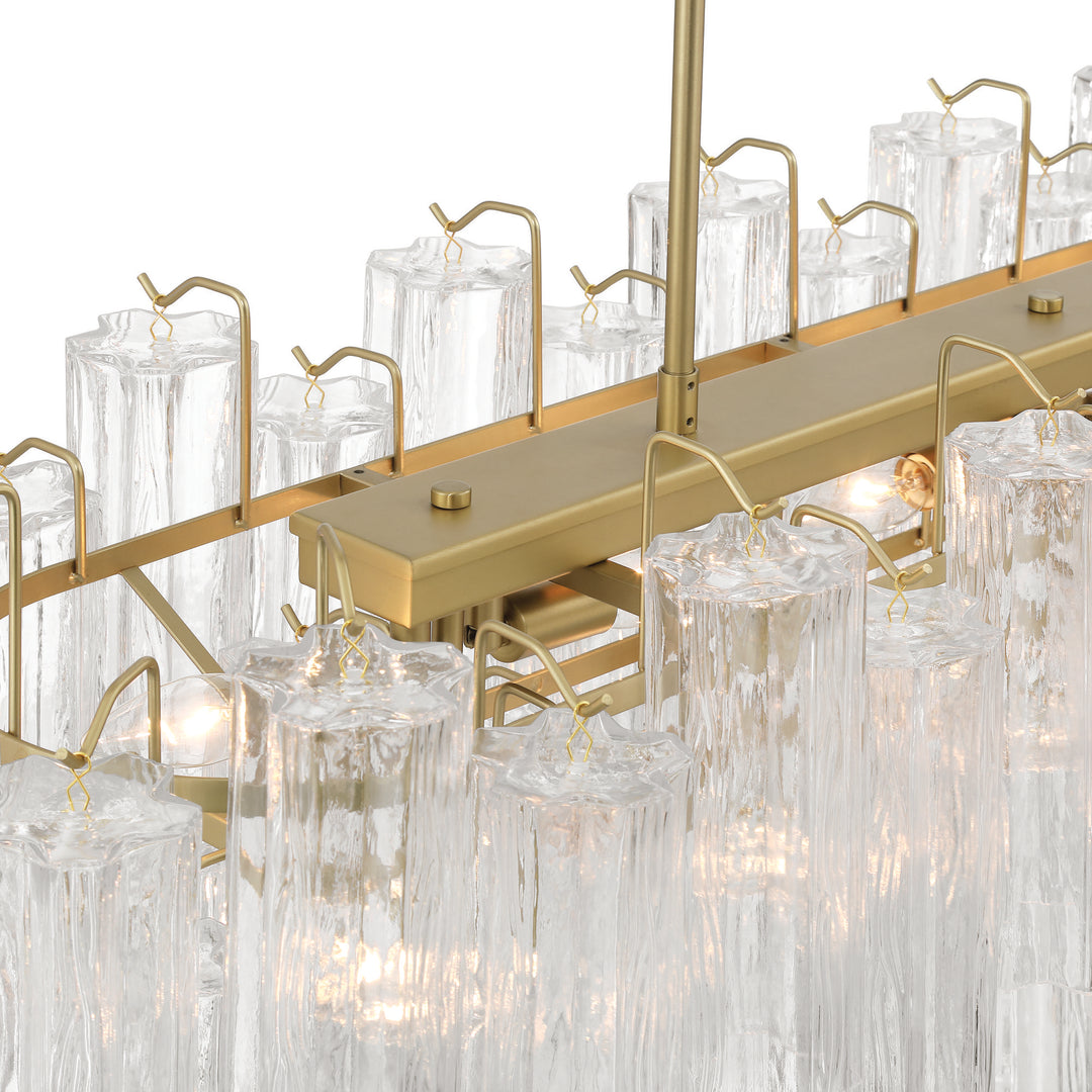 Sophia 16 Light Island, Brass with Clear Tronchi Style Glassware