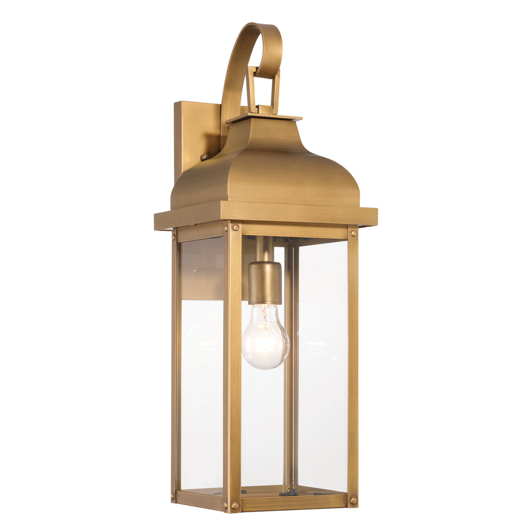 Madrid 1 Light Outdoor Wall Sconce 17.5", Weathered Brass
