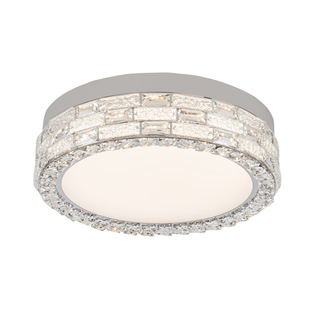 Elegance Integrated LED Flush Mount 20", Chrome with Crystal Glassware