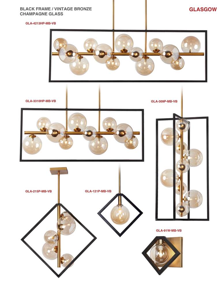 1LT Halgn Wall Sconce MB & VB w/ Champagne Glass