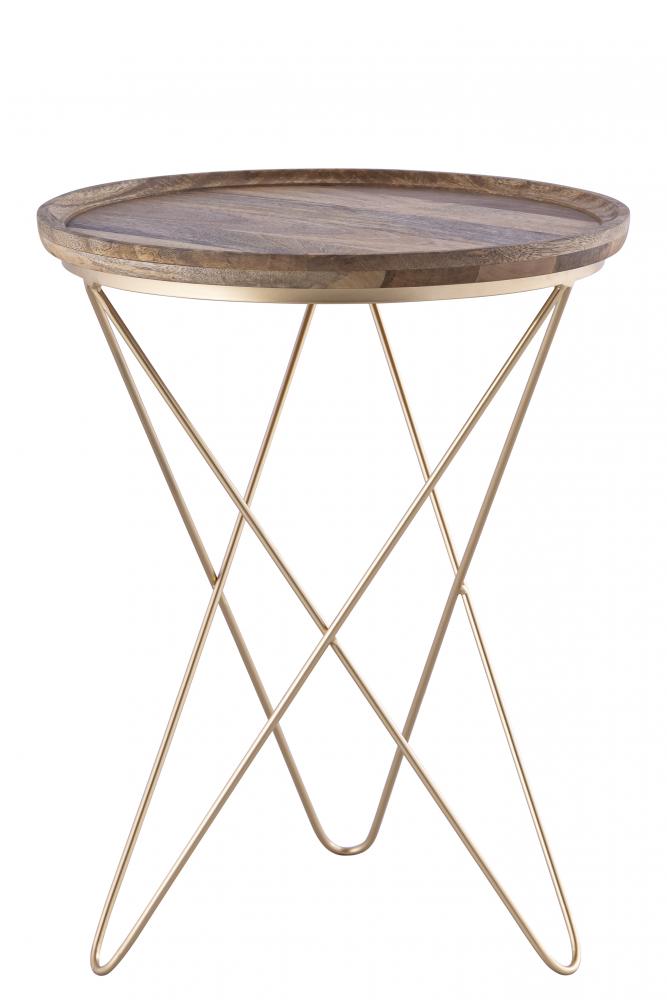 Reva Black with Natural Wood Side Table