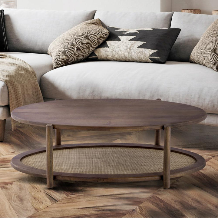 Garam Walnut and Cane Coffee Table