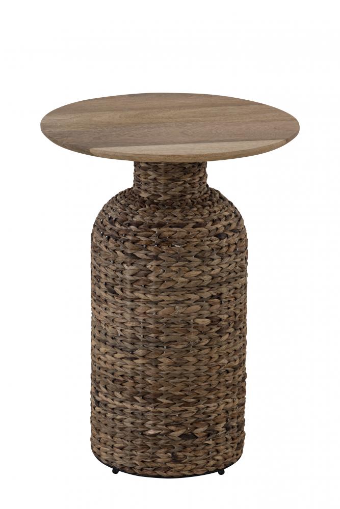Manu Natural Wood and Seagrass Side Table