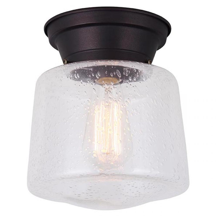 Mill 1 Light Flush Mount, Bronze Finish
