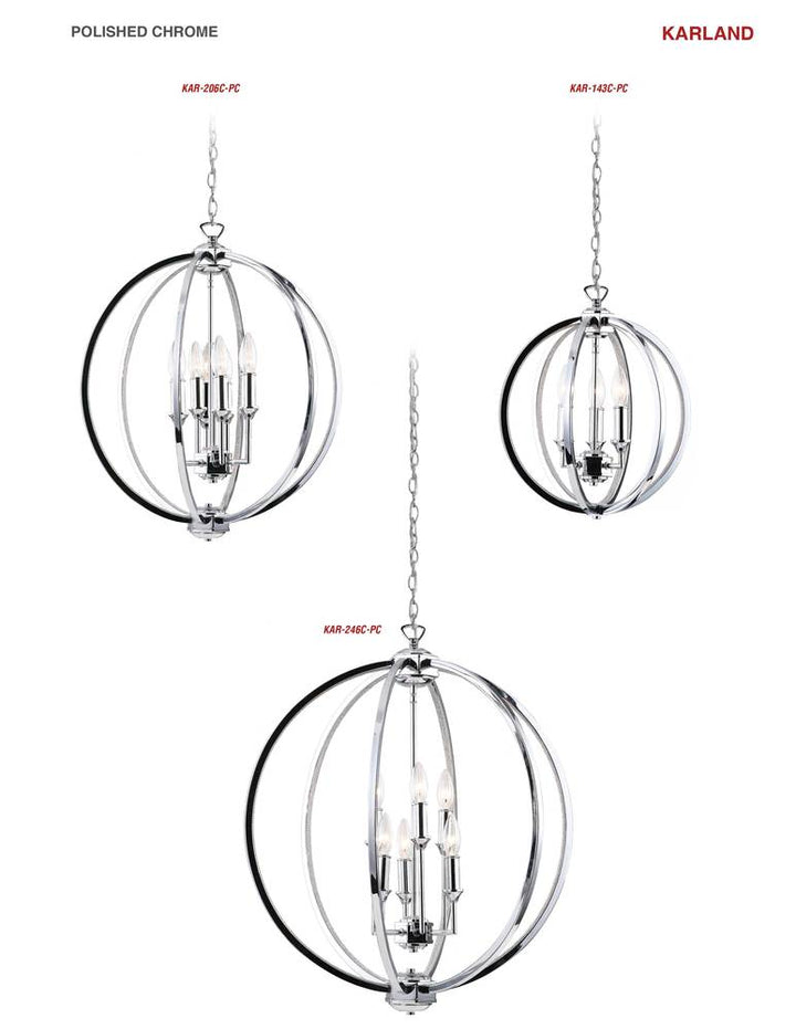 6LT Fixture, Polished Chrome w/Jewelled Accents